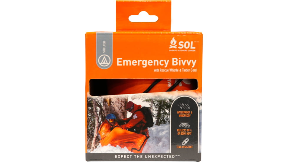 Survive Outdoors Longer Emergency Bivvy with Rescue Whistle, Orange, 0140-1142