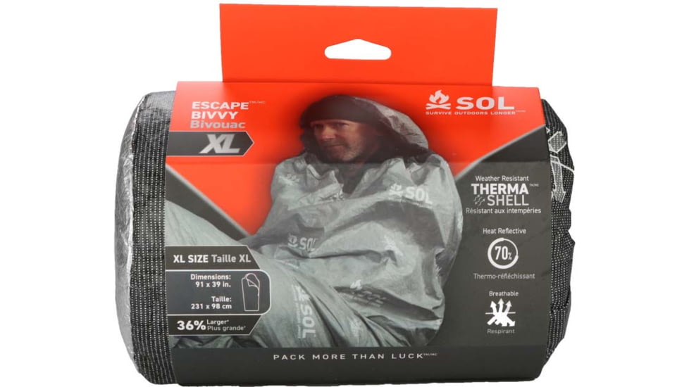 Survive Outdoors Longer Escape Bivvy Extra Large w/Hood, Gray, Extra Large, 0140-1237