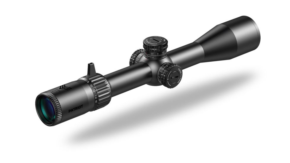 Swampfox Patriot Rifle Scope, 4-16x44mm, 30mm Tube, First Focal Plane, Sharpshooter Grid MIL Reticle, Black, PAT41644-L