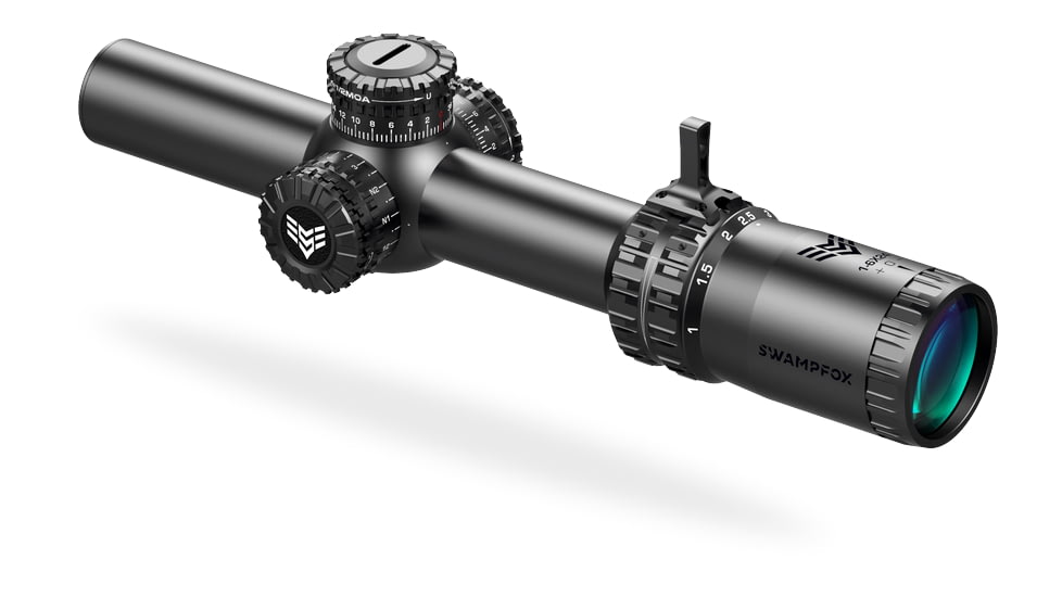 Swampfox Arrowhead Riflescope, 1-8X24, 30mm Tube, Second Focal Plane, IR Green MOA Reticle, Black, ARH18241-GM