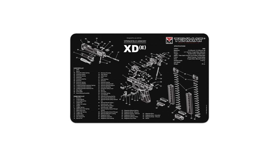 Tekmat Armorers Bench Mat 11''x17'' Springfield Xde Pistol