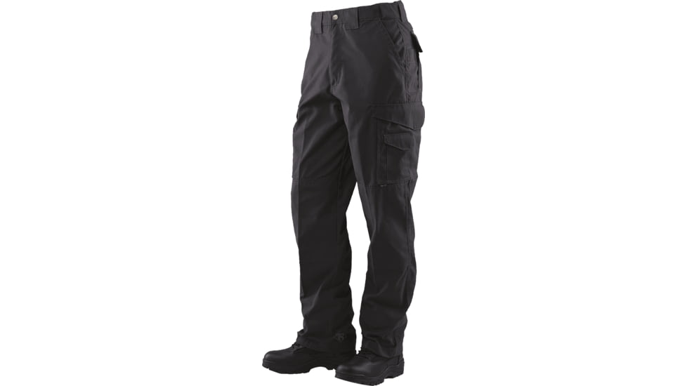 TRU-SPEC 24-7 Series Tactical Teflon Pants - Mens, PolyCotton Ripstop, Black, Unhemmed, Waist 28 in, Inseam 37 in, 1062082