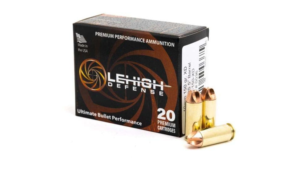 Wilson Combat Lehigh Defense XD 10mm Auto 150 Grain Fluid Transfer Monolithic Brass Cased Pistol Ammo, 20 Rounds, LA10-150-XD