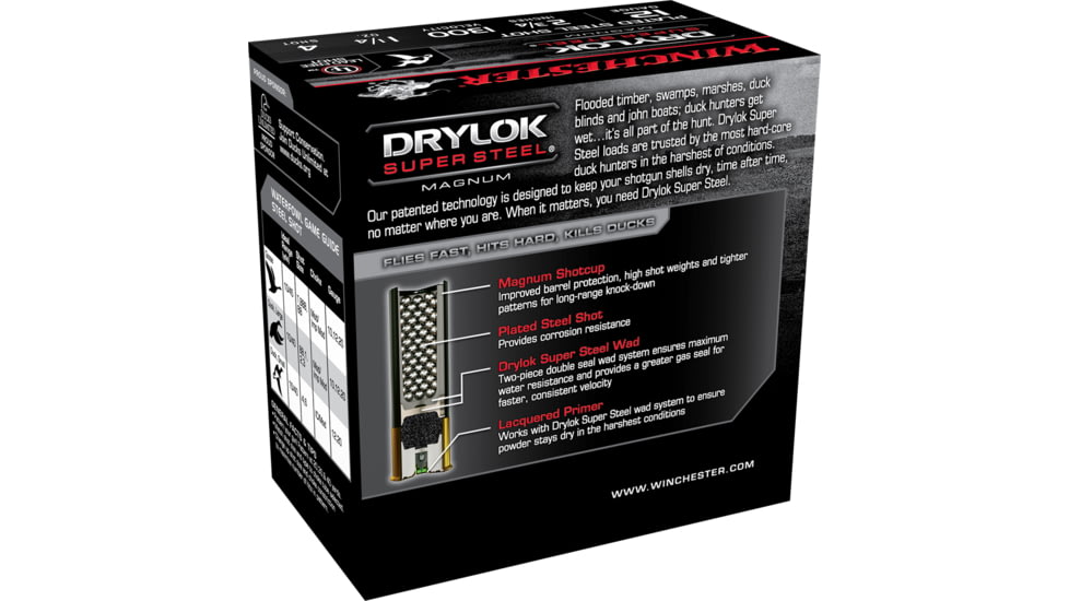 Winchester Drylok 12 Gauge 1 1/4 oz 2.75in Centerfire Shotgun Ammo, 25 Rounds, XSM124