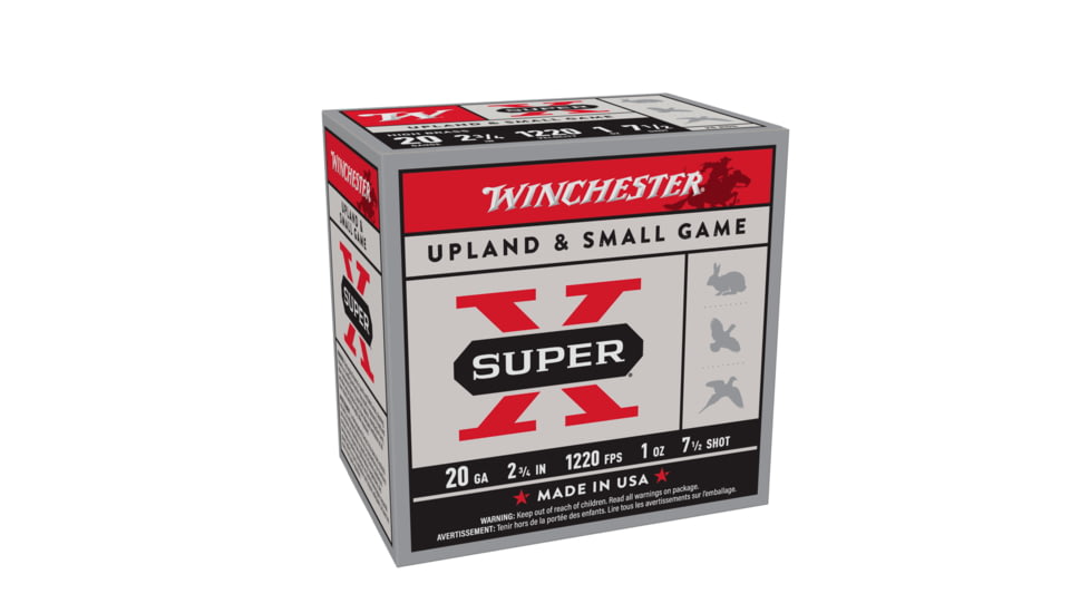 Winchester Super-X Shotshell 20 Gauge 1 oz 2.75in Centerfire Shotgun Ammo, 25 Rounds, X207