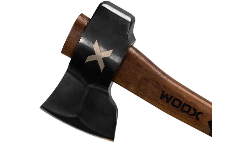 WOOX FORTE Axe w/Sheath, 4.25in, Blue Polished Carbon Steel Blade, Black Hickory, 3VX-A2-BUAXE0032