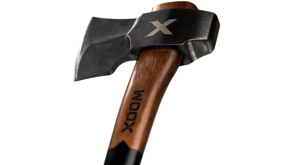 WOOX FORTE Axe w/Sheath, 4.25in, Blue Polished Carbon Steel Blade, Black Hickory, 3VX-A2-BUAXE0032