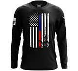 Image of We the People Holsters American Flag Thin Blue/Red Line Public Service Support Long Sleeve Shirt F556587B