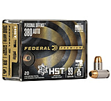 Federal Premium Centerfire Handgun Ammunition .380 ACP 99 Grain HST Jacketed Hollow Point Centerfire Pistol Ammo, 20 Rounds, P380HST1S