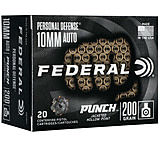 Image of Federal Premium Personal Defense Punch 10mm Auto 200 Grain Jacketed Hollow Point Nickel Plated Brass Cased Centerfire Pistol Ammunition