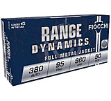 Fiocchi Range Dynamics .380 ACP 95 Grain FMJ Brass Case Pistol Ammunition