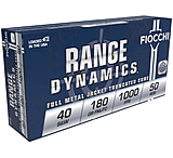 Fiocchi Range Dynamics .40S&amp;W 180 Grain FMJTC Brass Pistol Ammo, 50 Rounds, 40SWD