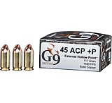 Image of G9 Defense 45 ACP +P 117 Grain Hollow Point Brass Cased Pistol Ammunition