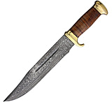 Image of Marbles Damascus Bowie Stacked Leather Knife