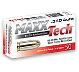 Image of MAXXTECH .380ACP 95 Grain FMJ Boxer Primed Brass Cased Pistol Ammunition