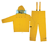 Image of MCR Safety Hydroblast Series 2 Piece Hydroblasting Rain Suit, Jacket, Attached Hood and Bib Pants, .35mm PVC/Poly