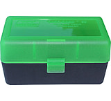 MTM Case-Gard 50 Rifle Ammo Boxes .22-250 To .308, Clear Green/Black, RM-50-16T