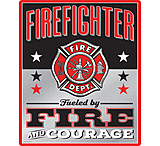 Image of Open Road Brands Emb Tin Sign Firefighter Courage 10&quot;x12&quot;