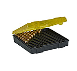 Plano 100 Count Handgun Ammo Case w/Hin ged Cover - 5.9in , .45 ACP .40 S&amp;W 10mm - Dk. Gray &amp; trans Amber 1227-00