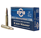 Image of PPU Metric Rifle 8mm Mauser 196 Grain Soft Point Brass Cased Rifle Ammunition