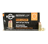 Image of PPU Defense 9mm Luger 147 Grain Jacketed Hollow Point Brass Cased Pistol Ammunition