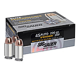 SIG SAUER V-Crown .45 ACP 230 Grain Jacketed Hollow Point Brass Cased Centerfire Pistol Ammunition