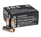 Image of SIG SAUER Elite V-Crown P365 9 mm Luger 115 grain Jacketed Hollow Point Brass Cased Centerfire Pistol Ammunition