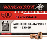 Image of Winchester Ammo Centerfire Handgun Reloading .45 Caliber .451 230 Grain Jacketed Hollow Point Pistol Bullets