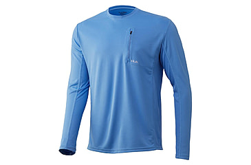 Image of HUK Performance Fishing Icon X Long Sleeve Pocket Shirt - Mens, Carolina Blue, Small, H1200284-420-S