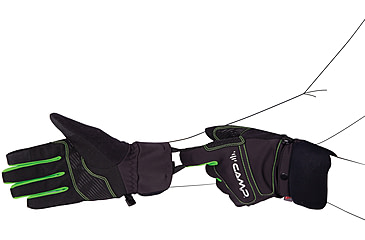 Image of C.A.M.P. G Comp Warm Gloves, Black/Green, Small, 3396S