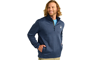 Image of HUK Performance Fishing Cold Front 1/4 Zip Pullover - Mens, Nvl Aca Hthr, 2XL, H1300098-464-XXL