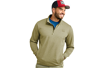 Image of HUK Performance Fishing Cold Front 1/4 Zip Pullover - Mens, Overland Hthr, Large, H1300098-368-L