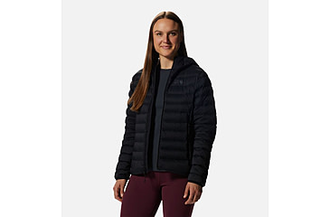 Image of Mountain Hardwear Deloro Down Full Zip Hoody - Womens, Black, Extra Large, 2004161010-XL