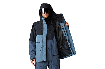 Image of Mountain Hardwear First Tracks Jacket - Mens, Asiatic Blue/Montauk Blue/Black, Large, 2092021444-L