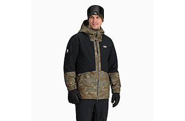 Image of Outdoor Research Snowcrew Jacket - Mens, Ranger Green Camo/Black, Extra Large, 2831902782009