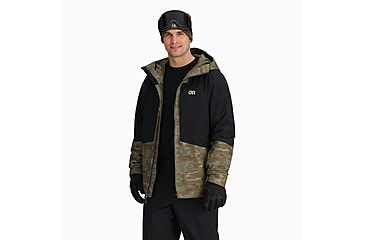 Image of Outdoor Research Snowcrew Jacket - Mens, Ranger Green Camo/Black, Extra Large, 2831902782009