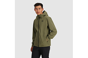 Image of Outdoor Research Stratoburst Stretch Rain Jacket - Mens, Ranger Green, Small, 3008932288006