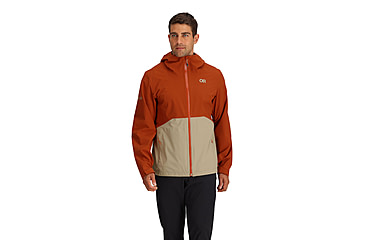 Image of Outdoor Research Stratoburst Stretch Rain Jacket - Mens, Terra/Pro Khaki, Medium, 3008932717007