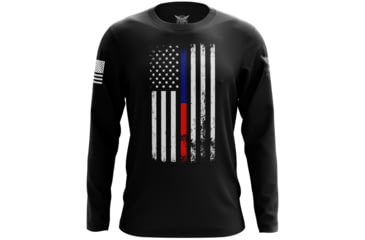 Image of We the People Holsters American Flag Thin Blue/Red Line Public Service Support Long Sleeve Shirt F556587B, 4522329538658