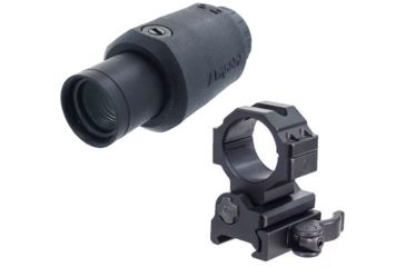 Image of Aimpoint 3X-C Red Dot Magnifier, Black, 200273 w/ Leapers UTG 30mm Flip-to-Side, Picatinny/Weaver QD Ring Mount