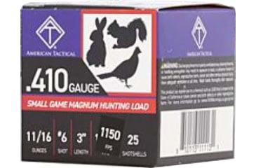 Image of American Tactical Imports Hunting .410 Gauge 2 1/2 in 11/16 oz 6 Shot Shotgun Ammo, 25 Rounds, ATIAC41036