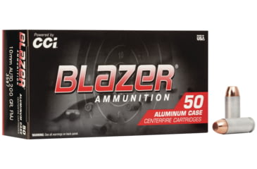 Image of CCI Ammunition Blazer Aluminum 10mm Auto 200 grain Full Metal Jacket Centerfire Pistol Ammo, 50 Rounds, 3597