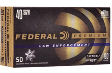 Image of Federal Premium Personal Defense HST 40 S&amp;W 180 Grain Jacketed Hollow Point Centerfire Pistol Ammunition, 50 Rounds, P40HST1