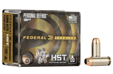 Image of Federal Premium Personal Defense Pistol Ammo, 10mm Auto, HST Jacketed Hollow Point, 200 grain, 20 Rounds, P10HST1S