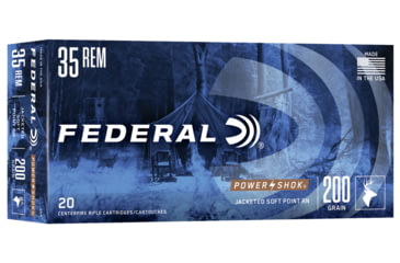 Image of Federal Premium Power-Shok .35 200 Grain Jacketed Soft Point Centerfire Rifle Ammo, 20 Rounds, 35A