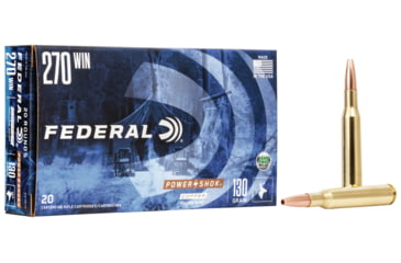 Image of Federal Premium Power-Shok Copper Rifle Ammo, .270 Winchester, Copper Hollow Point, 130 grain, 20 Rounds, 270130LFA