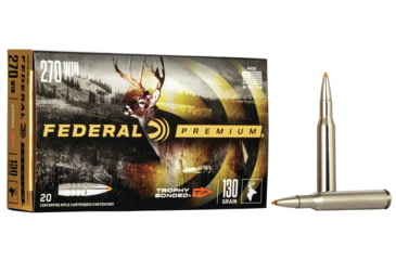 Image of Federal Premium Vital-Shok Rifle Ammo, .270 Winchester, Trophy Bonded Tip, 130 grain, 20 Rounds, P270TT1