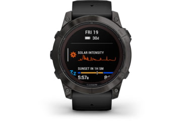 Image of Garmin Fenix 7X Pro Sapphire Solar Edition Carbon Gray DLC Titanium with Black Band Watch, 010-02778-10