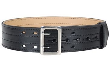 Image of Gould &amp; Goodrich K-Force Lined Duty Belt, 4 Row Stitched, 36, Nickel, Hi-Gloss, H59-36C4R