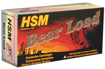 Image of HSM Ammunition Bear Load .454 Casull 325 Grain Wide Flat Nose Brass Cased Pistol Ammo, 50 Rounds, HSM454C4N